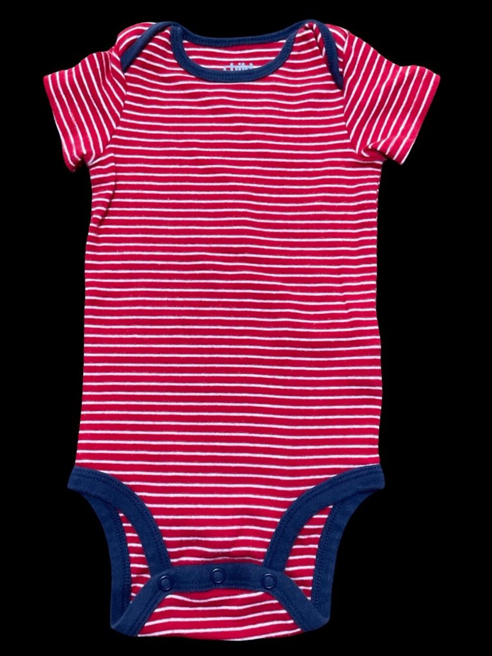 🌻10/$25 - Red/White Striped Onesie w/ Navy Trim